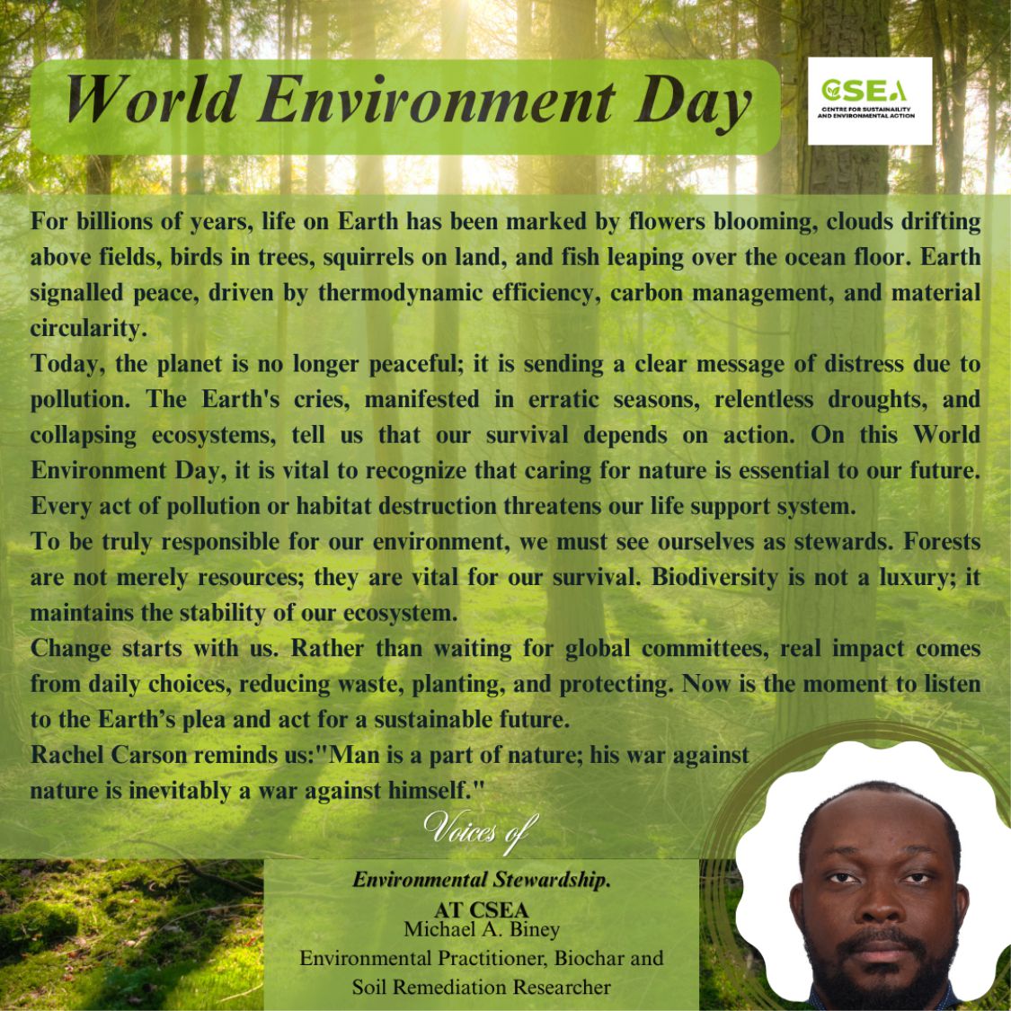 CENTRE FOR SUSTAINABILITY AND ENVIRONMENTAL ACTION  ON WORLD ENVIRONMENT DAY 2026 - CENTRE FOR SUSTAINABILITY AND ENVIRONMENTAL ACTION  ON WORLD ENVIRONMENT DAY 2026